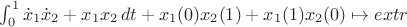 $\int_0^1\dot x_1\dot x_2+x_1x_2\,dt+x_1(0)x_2(1)+x_1(1)x_2(0) \mapsto extr$