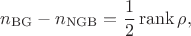 $$n_{\mathrm{BG}} - n_{\mathrm{NGB}} = \frac{1}{2} \operatorname{rank} \rho,$$