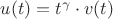 $u(t)=t^\gamma\cdot v(t)$