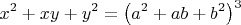 $$
x^2  + xy + y^2  = \left( {a^2  + ab + b^2 } \right)^3 
$
