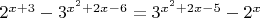 $2^{x+3}-3^{x^2+2x-6}=3^{x^2+2x-5}-2^x$