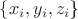 $\{\(x_i, y_i, z_i\)\}$