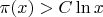 $\pi(x)>C\ln x$