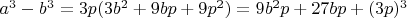 $a^3-b^3=3p(3b^2+9bp+9p^2)=9b^2p+27bp+(3p)^3$