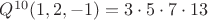 $Q^{10}(1,2,-1)=3\cdot5\cdot7\cdot13$
