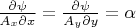 $\frac{\partial \psi}{A_x \partial x}=\frac{\partial \psi}{A_y \partial y}=\alpha$