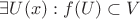 $ \exists U(x): f(U) \subset V $