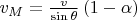 $v_M=\frac{v}{\sin\theta}\left(1-\alpha\right)$