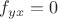 $\[{f_{yx}} = 0\]$