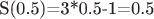 S(0.5)=3*0.5-1=0.5