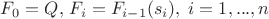 $F_0=Q,\, F_i=F_{i-1}(s_i),\;i=1,...,n$