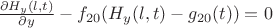 $\frac{\partial H_y (l,t)}{\partial y}-f_{20} (H_y (l,t) -g_{20} (t))=0$