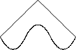 \begin{picture}(50,60)\put(0,20){\line(1,1){30}}\put(30,50){\line(1,-1){30}}\qbezier(0,20)(10,0)(20,20)\qbezier(20,20)(30,40)(40,20)\qbezier(40,20)(50,0)(60,20)\end{picture}