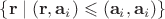 $\{\mathbf r \mid (\mathbf r, \mathbf a_i) \leqslant (\mathbf a_i, \mathbf a_i)\}$