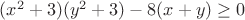 $(x^2+3)(y^2+3) - 8(x+y)\geq 0$