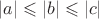 $|a| \leqslant |b| \leqslant |c|$