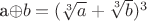 a$\oplus b = (\sqrt[3]a + \sqrt[3]b)^3$