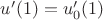 $u'(1) = u_0'(1)$