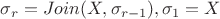 $\sigma_r=Join(X,\sigma_{r-1}),\sigma_1=X$