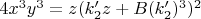 $4x^3y^3=z(k'_2z+B(k'_2)^3)^2$