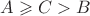 $A \geqslant C > B$