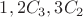 $1, 2C_3, 3C_2$