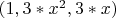 $ (1, 3*x^2, 3*x)  $