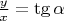 $\frac{y}{x} = \tg \alpha$