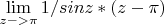 $$\lim\limits_{z->\pi}^{}1/sinz*(z-\pi)$$