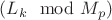$(L_k \mod M_p)$ $(L_k \mod M_p)$
