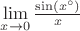 $\lim\limits_{x\to 0}\frac{\sin (x^\circ)}{x}$