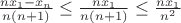 $\frac{nx_{1}-x_n}{n(n+1)} \leq \frac{nx_{1}}{n(n+1)} \leq \frac{nx_{1}}{n^2}$