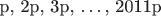 p, 2p, 3p, \dots , 2011p