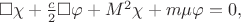 $${$\square$}\chi+\frac{c}{2}{$\square$}\varphi+M^2\chi+m\mu\varphi=0,$$