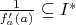 $\frac{1}{f_a'(a)} \subseteq I^*$