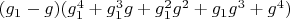 $(g_1-g)(g_1^4+g_1^3 g+g_1^2 g^2+g_1 g^3+g^4)$