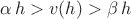 $$ \alpha \, h > v(h) > \beta \, h $$