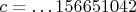 $c=\dots 156651042$