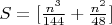 $S=[\frac{n^3}{144}+\frac{n^2}{48}]$