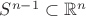 $S^{n-1}\subset\mathbb R^n$