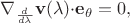 $$\nabla_{\frac d{d\lambda}}\mathbf v(\lambda)\mathbf {\cdot e_\theta}=0,$$