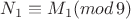 $N_1\equiv M_1(mod\,9)$
