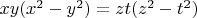 $xy(x^2-y^2)=zt(z^2-t^2)$