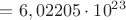 $={6,02205}\cdot{{10}^{23}}$