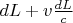 $dL + v\frac{dL}{c}$