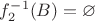 $f_2^{-1}(B) = \varnothing$