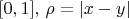 $[0,1],\,\rho=\left|x-y\right|$