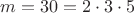 $m=30=2\cdot3\cdot5$
