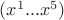 $(x^1 ... x^5)$ $(x^1 ... x^5)$