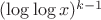 $(\log\log x)^{k-1}$